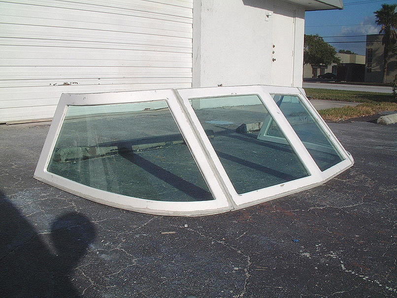 Glassing Over Bertram 31' Front Aluminum Window Frames: